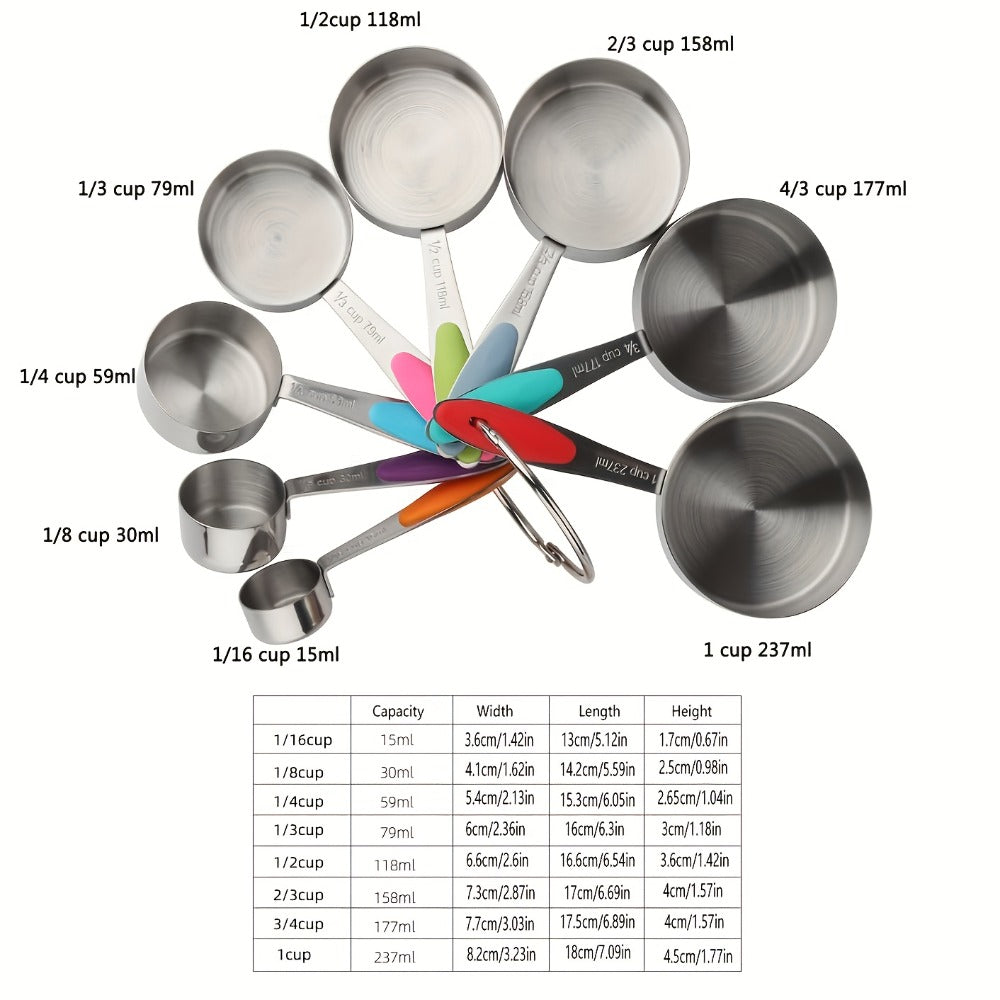 Stackable Measuring Cup and Spoon Sets with 8-, 9- or 17-Piece Black and Colorful Checkout Options