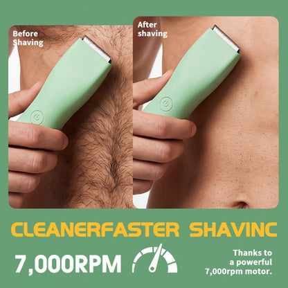 Ceramic-Blade Body Hair Trimmer with IPX6 Rating, Three Guide Guards and Four Color Options