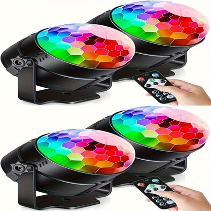 Party Lights Disco Ball Strobe Light Remote Control DJ Lighting Music Sync Rotating Effect for Entryways, Bedrooms and Living Spaces