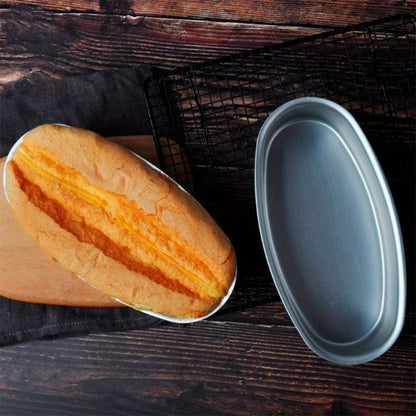 Nonstick Oval Cheese Bread Pan Set of 2, Aluminum Baking Pan for Bread, Cake and Meat, Oven Safe Loaf Mold for Home and Bakery