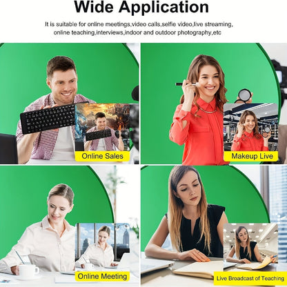 Folding Green Screen Background Frame Studio Kit | Portable Collapsible Backdrop for Live Streaming, Photography, Gaming, Video Calls