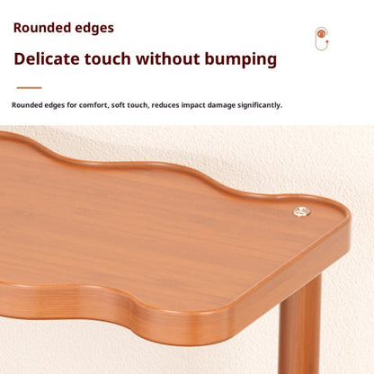 Cup Display Rack Kitchen Organizer 2 or 3 Tier Wave-Style Ladder Shelf in Six Brown Variant Options