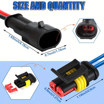 Automotive Connector Terminal Kit in 355-Piece or 352-Piece Set with 1- to 4-Pin Plugs and Seals