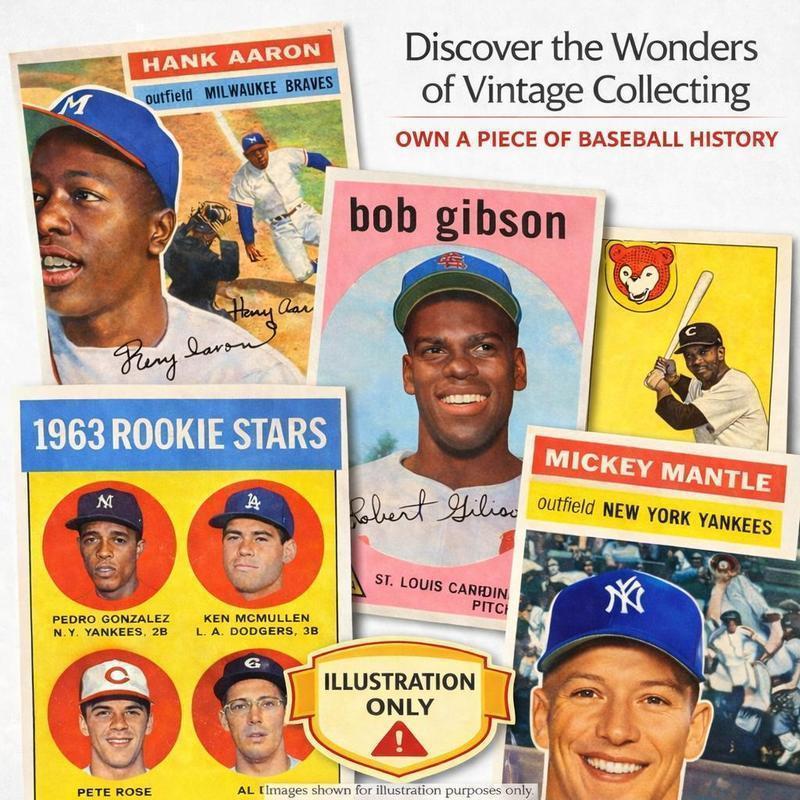 Vintage Baseball Card Vanity Slab Mystery, Authentic Topps Era Card 50 to 100+ Years Old in Display Case