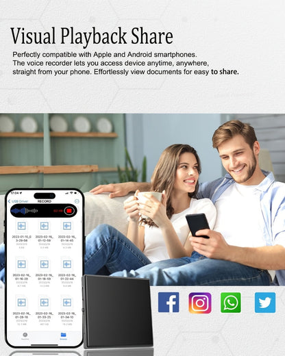Voice Activated Recorder with AI Noise Reduction, 3072Kbps HD Audio Quality, 64GB Storage Up to 4000 Hours