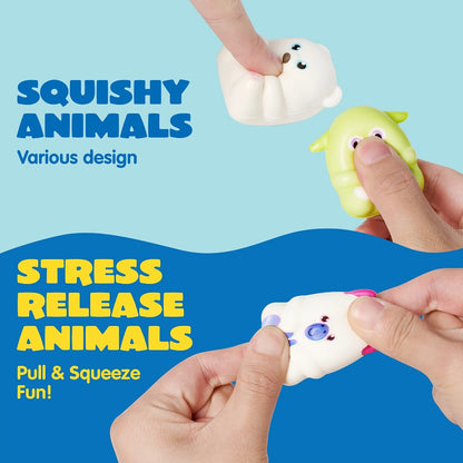 Mochi Squishy Toys 20 Pack, Slow Rising Cute Animal Squishies Bulk Party Favors for Kids, Classroom Prizes