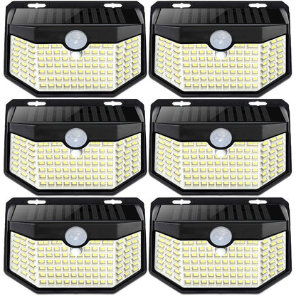 Solar Step Lights Outdoor 120 LED Motion Sensor, 270° Wide Angle Wall Light with 3 Modes, Solar Powered Stair Light for Pathway