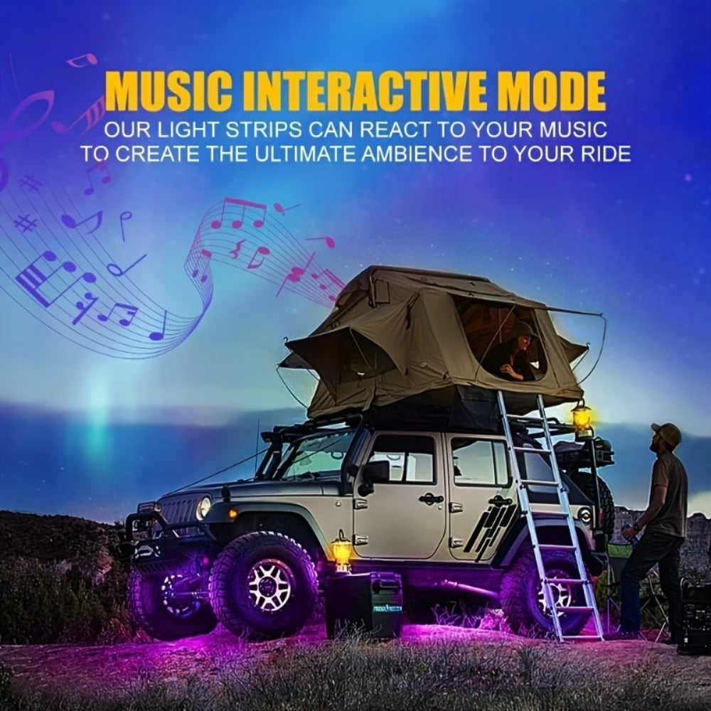 Car LED Atmosphere Light Panels APP & Wireless Control – External Decorative 2-Piece Set Multiple for Home, Desk and Accent Lighting