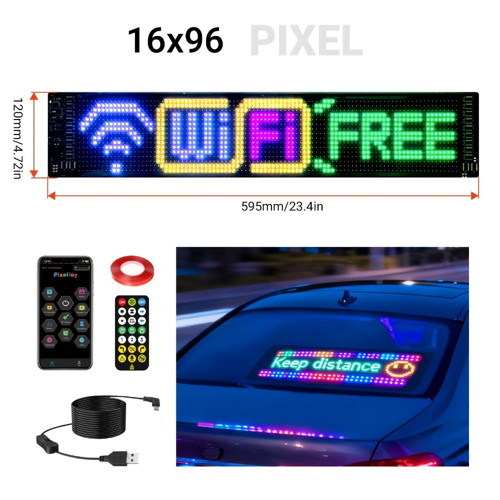 Programmable LED Sign Flexible Matrix Display Screen 5V App & Remote Control - Scrolling Text for an Everyday Personal Care Routine