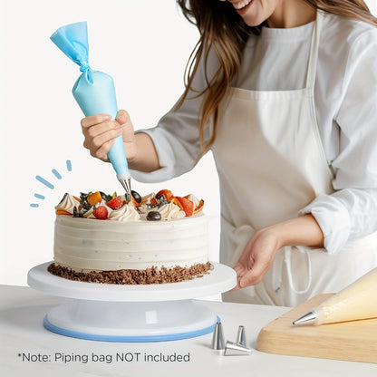 Cake Decorating Set 22-Piece with Rotating Turntable Stand, Stainless Steel Piping Tips, Pastry Bags