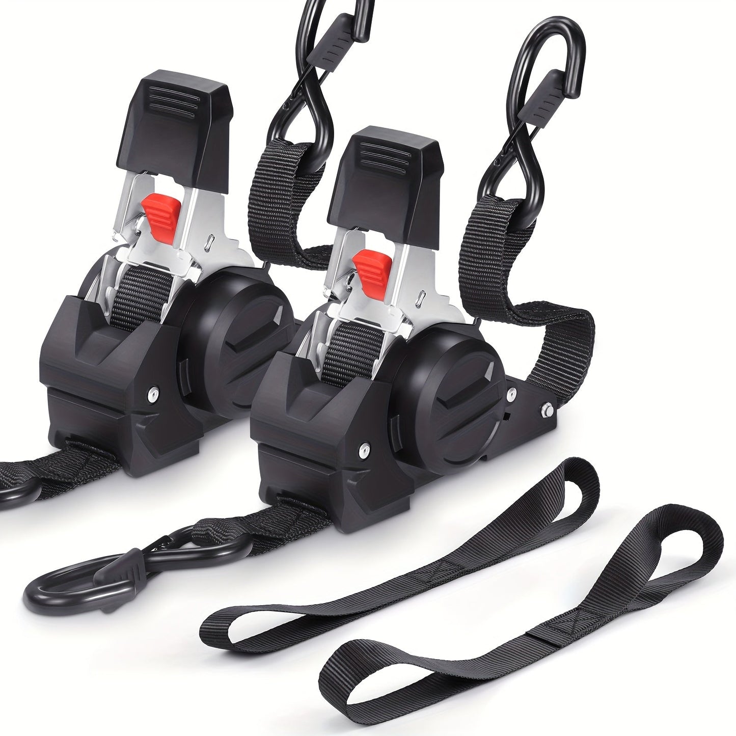 Retractable Ratchet Straps with Extension Strap for Entryways, Bedrooms and Living Spaces, with Listed Configuration