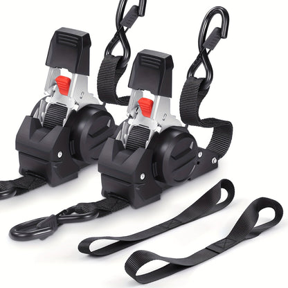 Retractable Ratchet Straps with Extension Strap for Entryways, Bedrooms and Living Spaces, with Listed Configuration