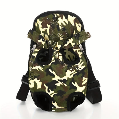 Dog Front Chest Carrier Backpack | Pet Carrying Bag for Small Dogs & Cats, Hands-Free Travel Hiking Cycling Outdoor Bag with Adjustable