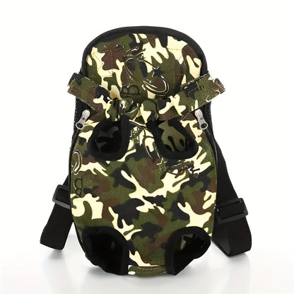 Front Chest Pet Carrier Backpack with Leg Openings, Adjustable Straps and 22 Color and Size Options