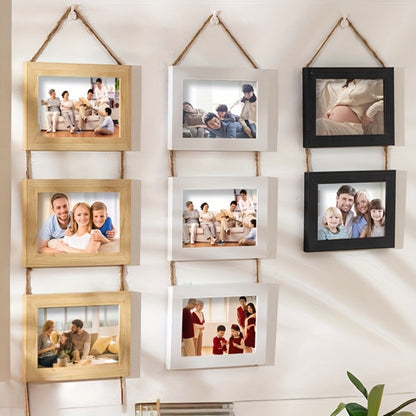 Four-Frame 4 x 6-Inch Hanging Photo Collage with Mats and White or Brown Checkout Color Options