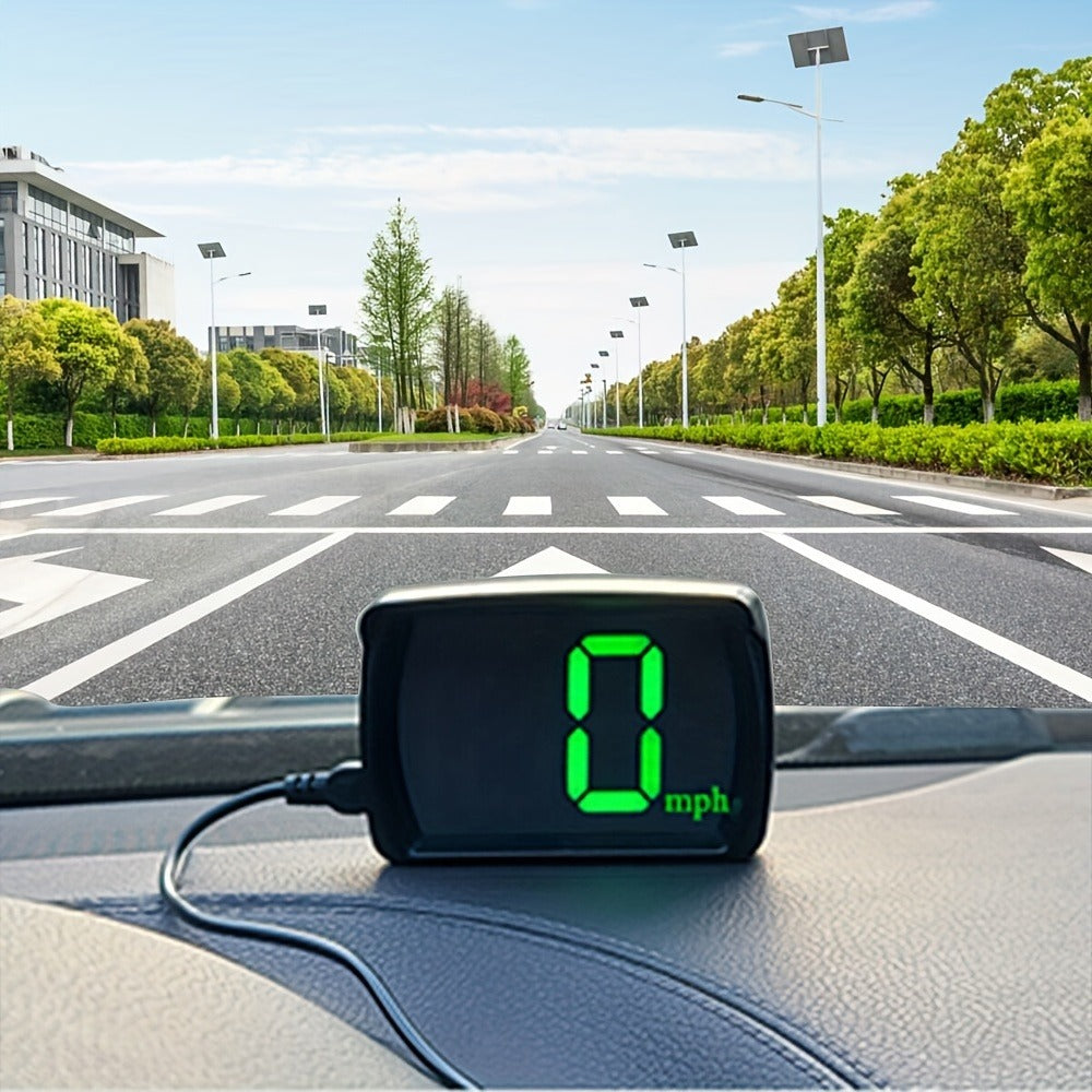 Car HUD Head Up Display OBD2 + GPS Speedometer 3-Inch Windshield Projector, Real-Time Speed MPH, Universal Fit for Cars Trucks Buses Bikes