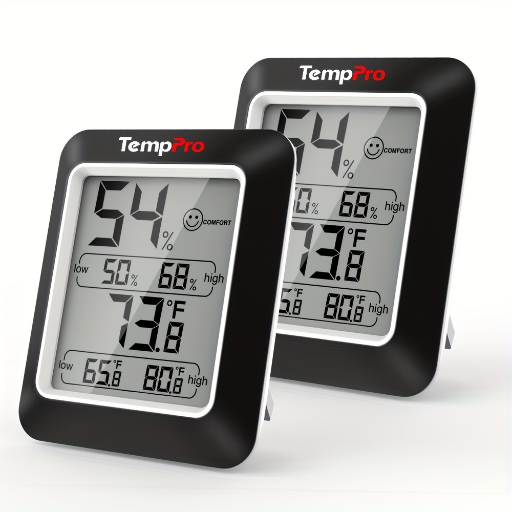 Indoor Hygrometer Thermometer 2-Pack – Room Temperature Humidity Meter with Air Comfort Indicator, Battery Powered for Home