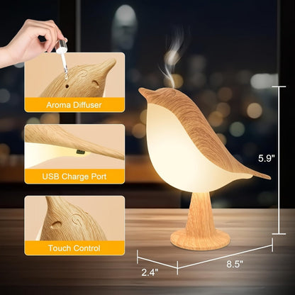 Magpie Bird Desk Lamp 2 Pack 16 Color Dimmable Cordless Night Light USB Charging Touch for Entryways, Bedrooms and Living Spaces