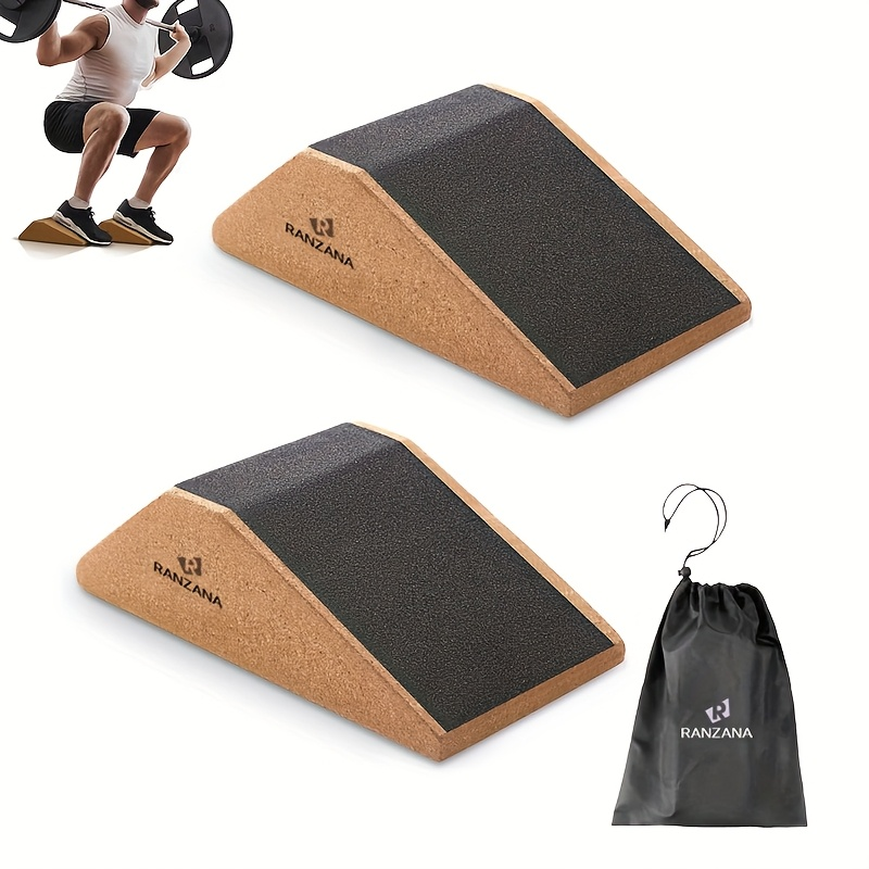 Cork Squat Wedge Blocks 2-Pack – Anti-Slip Pads, 1400 lbs Capacity, Calf Raiser & Yoga Ramp for Weightlifting