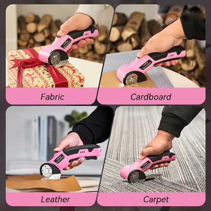 Electric Scissors Rechargeable Cordless - USB-C Charging, Battery Indicator, Portable Power Cutter for Fabric