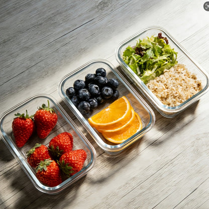 Glass Food Storage Containers with Airtight Lids – Borosilicate Glass Meal Prep Containers Set, Microwave Dishwasher Freezer Safe