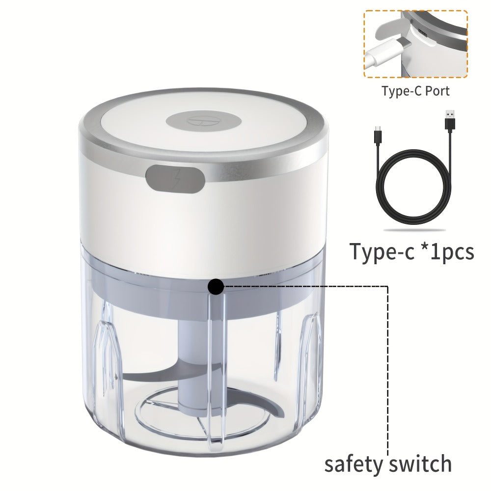 Mini Electric Garlic Chopper USB Rechargeable - Electric Food Chopper & Masher, Portable Garlic Crusher for Meat