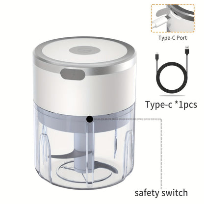 Mini Electric Garlic Chopper USB Rechargeable - Electric Food Chopper & Masher, Portable Garlic Crusher for Meat