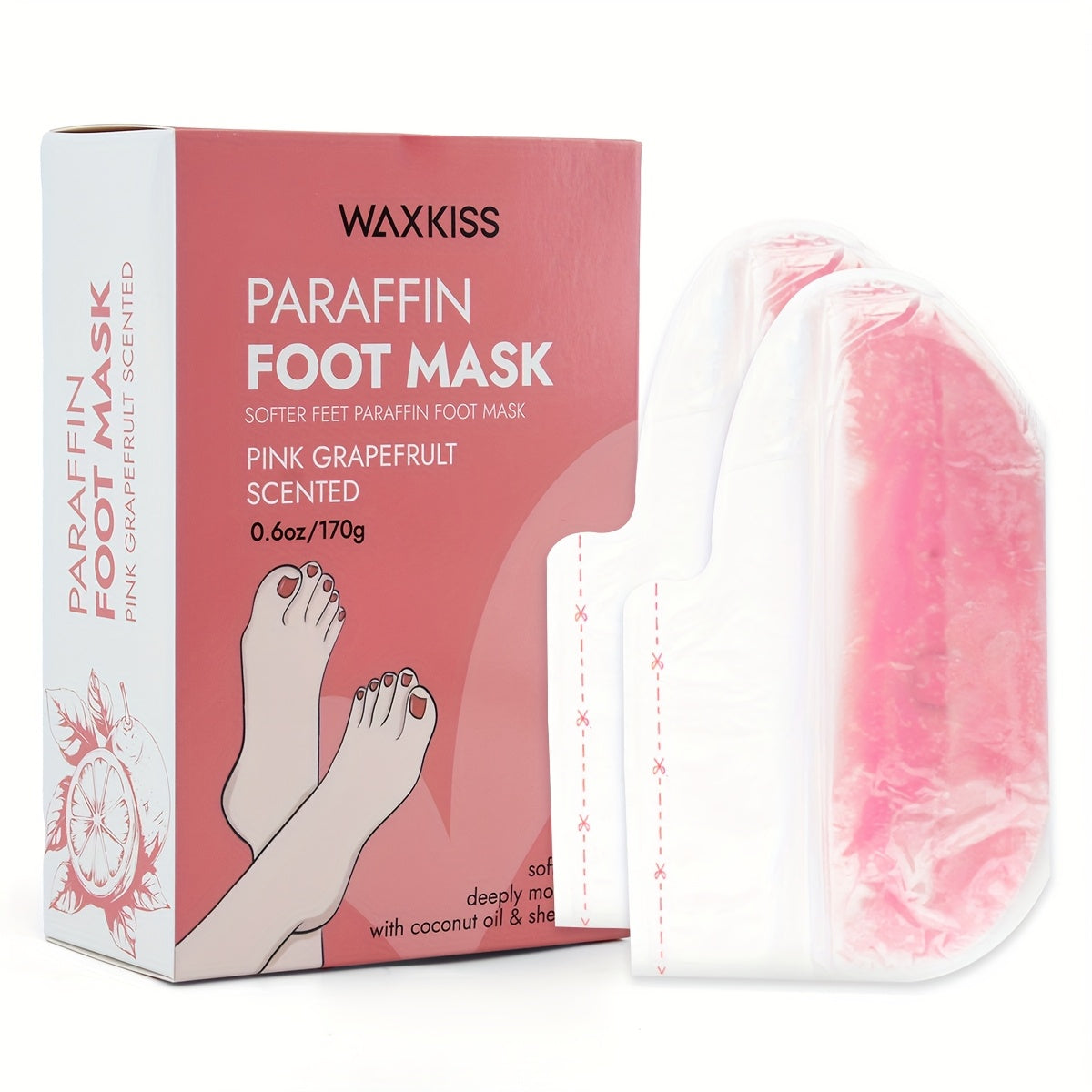 Paraffin Wax Moisturizing Hand & Foot Mask WAXKISS – Non-Greasy Skin Softening Treatment Lavender & Grapefruit Scent