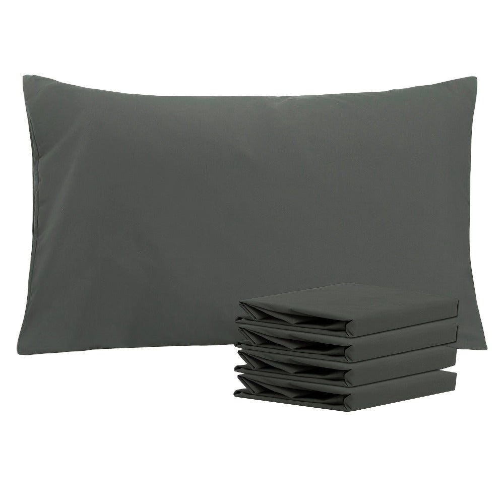 Pillowcases 4 Pack Queen 20x30 – Brushed Microfiber Soft Wrinkle-Free Fade-Resistant Envelope Closure Solid Color 32 Colors