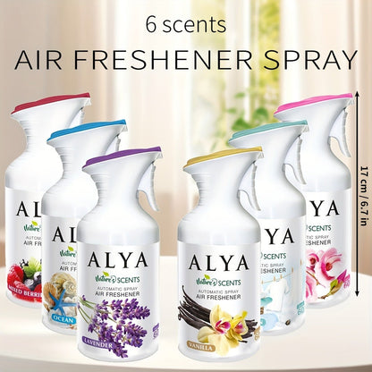Aromatherapy Air Freshener Spray 8.45oz, 6 Scents: Lavender, Magnolia, Mixed Berries, Ocean, Cool Linen & Vanilla