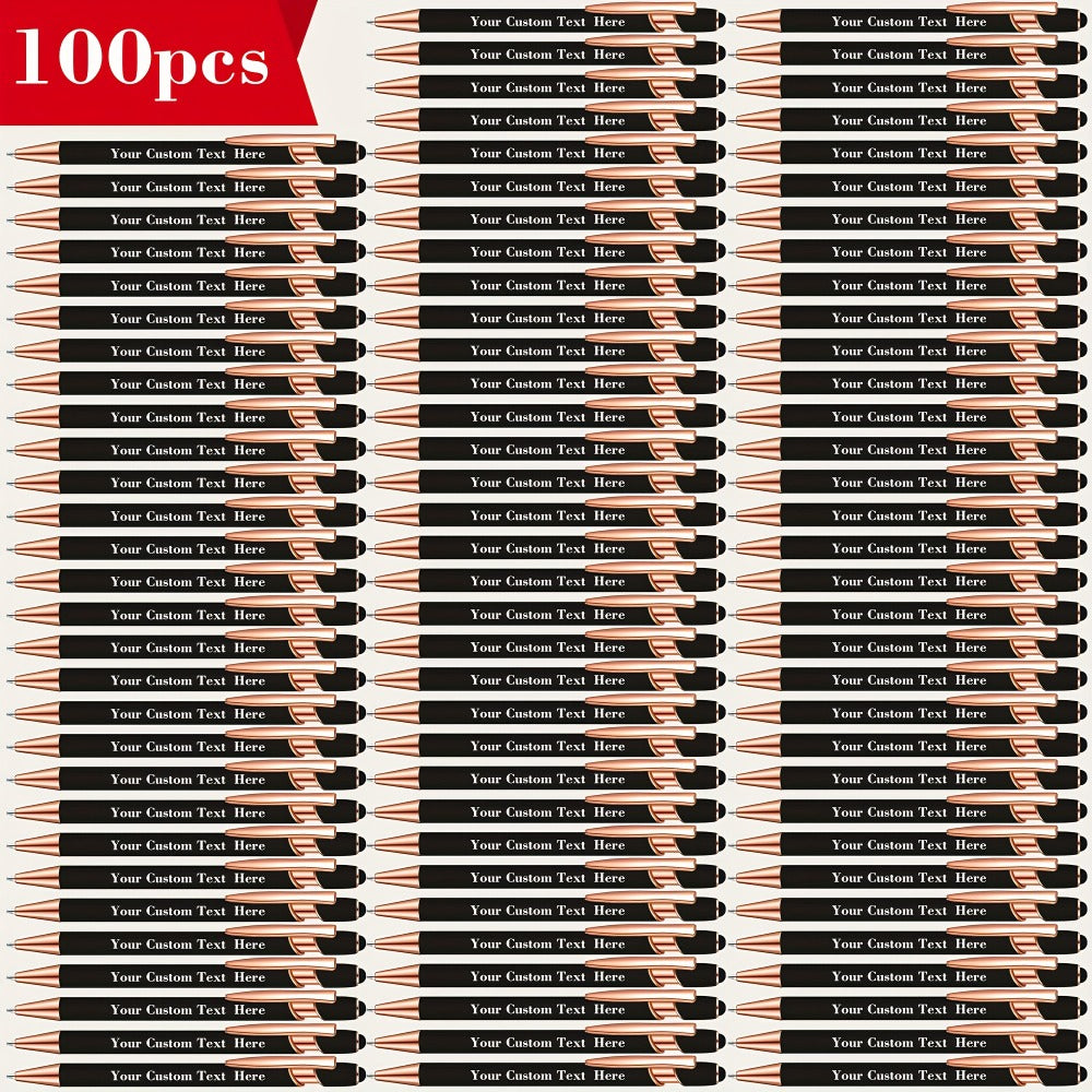 Custom Engraved Ballpoint Pen Set 100pcs, Personalized Metal Luxury Pens Bulk, Engraved Writing Instruments for Wedding, Corporate Gifts