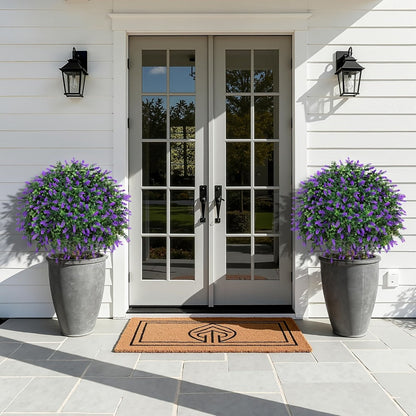 Artificial Floral Topiary Ball with Ground Spike, 22 or 23.6 Inch Height and Single or Two-Piece Style Options