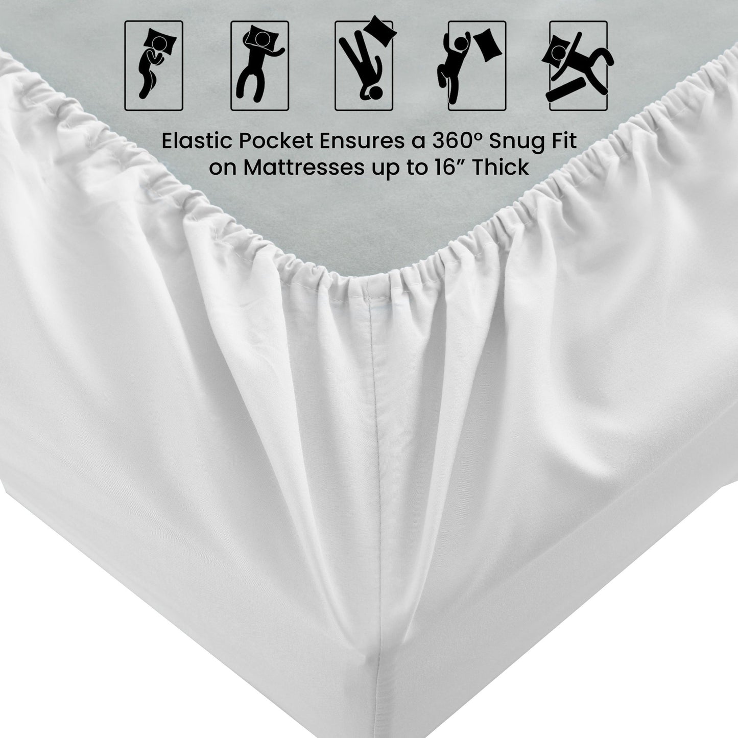 Deep-Pocket Brushed Microfiber Fitted Sheet in Nine Colors and Twin XL to California King Sizes