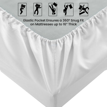 Deep-Pocket Brushed Microfiber Fitted Sheet in Nine Colors and Twin XL to California King Sizes