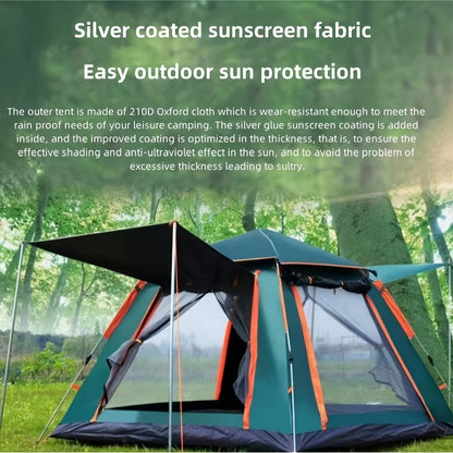 Four-Sided Beach Tent with Five Windows, 240 x 240 x 154 cm Size and Two Green Checkout Options
