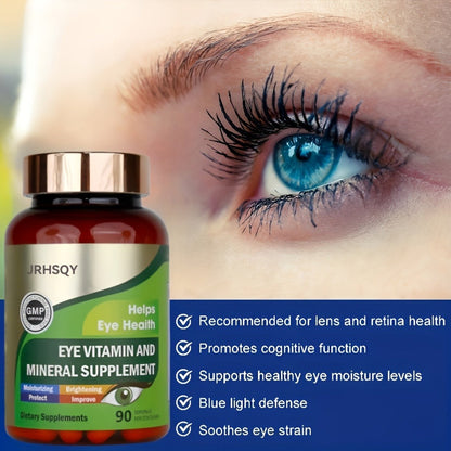 Lutein & Zeaxanthin Eye Vitamins Supplement with Zinc, Vitamin C & E, Advanced Vision & Macular Health