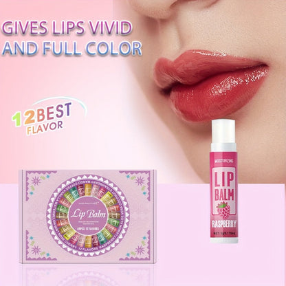 Lip Balm Gift Set 48pcs MISS FACTORX – Moisturizing Glycerin Lip Butter, Hypoallergenic Natural Finish for All Skin Types