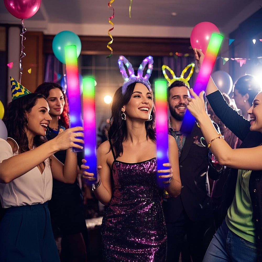 LED Bunny Ear Headbands 25-Pack for Parties, Celebrations and Guest Favors, with the Listed Configuration