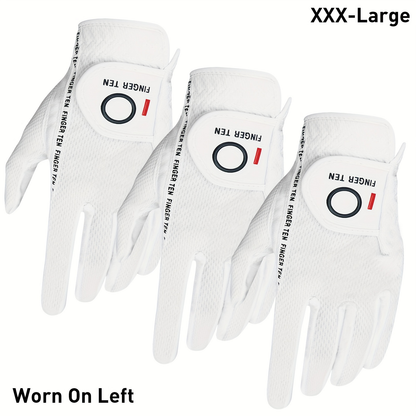 Wet Weather Golf Gloves Rain Grip 3-Pack for Men | Breathable Water-Resistant Golf Gloves for Left & Right Hand