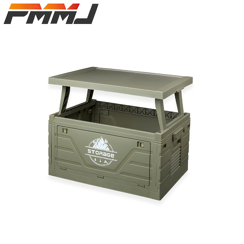 Army-Green Outdoor Storage Box with Flat Cover, Lift-Up Desktop or Front-Access Box Lid Options