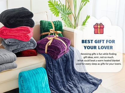 Electric Heated Blanket Dual Zone Independent Temperature Control A/B Zones for Entryways, Bedrooms and Living Spaces