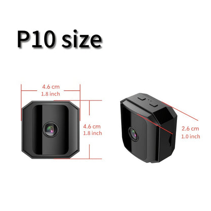 Security Camera Mini Plug-In Black Model with Night Vision, Motion Alerts, Flexible Stem and Local TF Storage