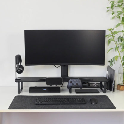 Monitor Stand Organizer with Headset Holder Phone Stand & Game Controller Holder, Versatile Desktop Riser for Computer Monitor Laptop