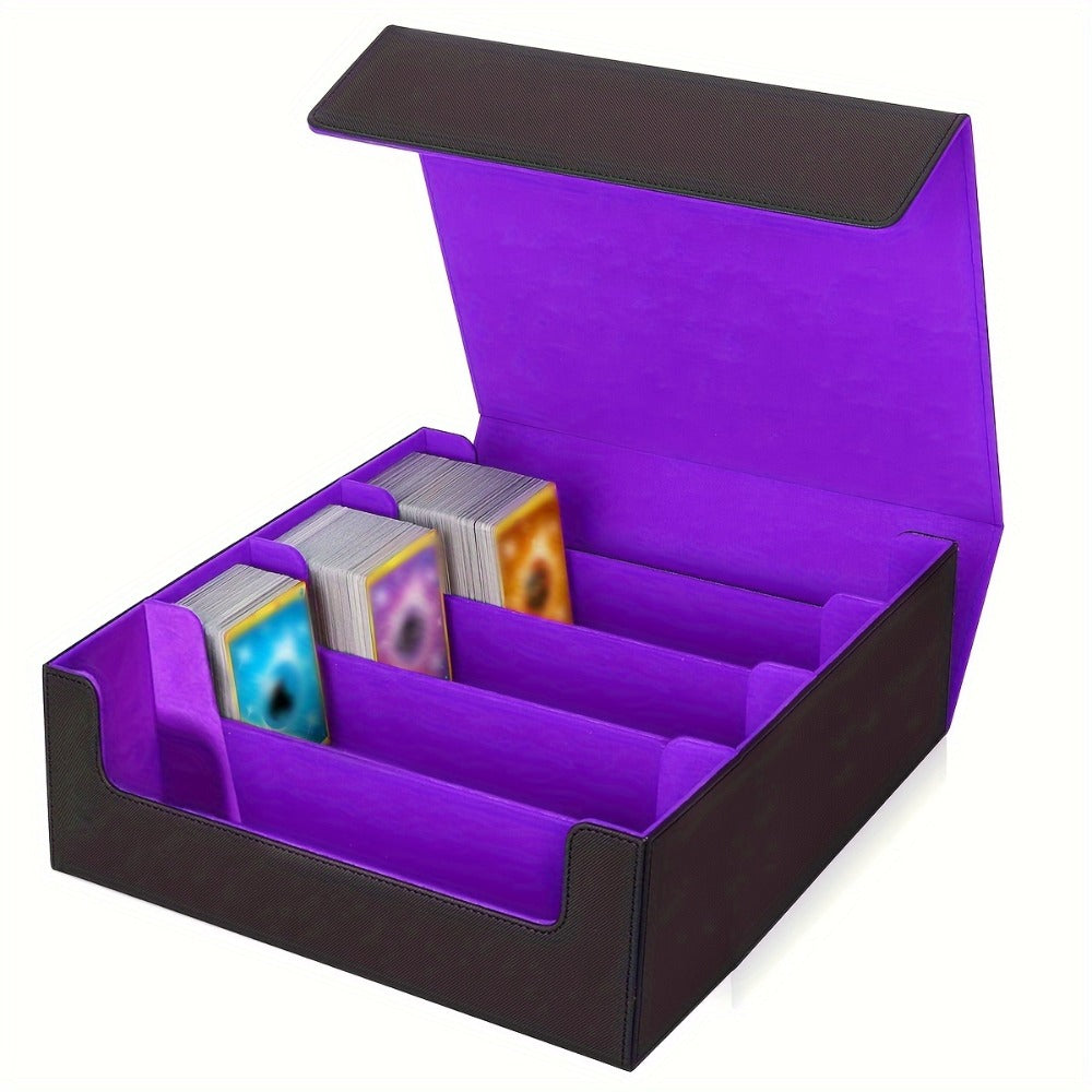 Large TCG Deck Box 3000+ Card Storage Case – 4-Row Synthetic Leather Organizer for MTG Commander, Yu-Gi-Oh, Pokemon & Sports Cards
