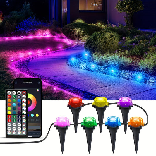 RGB Outdoor Pathway Lights 16 Million Color Changing Music Sync - Remote & APP Control Timer 50FT for an Everyday Personal Care Routine