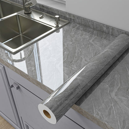 Marble Peel and Stick Wallpaper Roll – Oil-Proof Self-Adhesive Wall Contact Paper for Kitchen Backsplash Bathroom Countertop