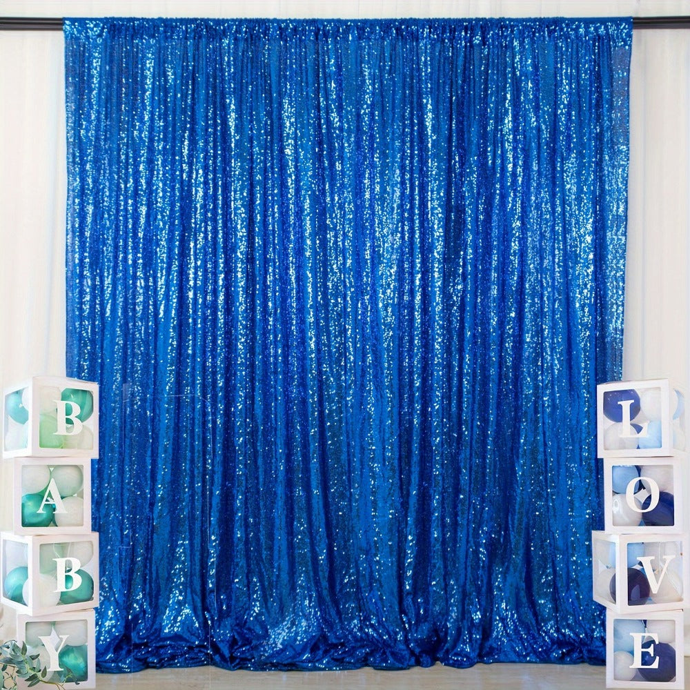 Sequin Backdrop Curtain for Party Wedding – 4x8ft Shimmering Glitter Curtain for Birthday Photo Booth Stage Decoration, Easy Hang