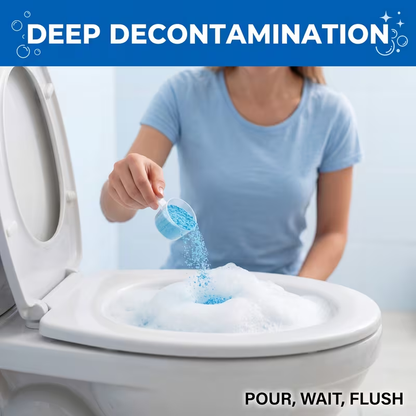 Toilet Cleaning Powder with Foam, Odor Removal, Stain Dissolving & Pipe Unclogging Bathroom Cleaner