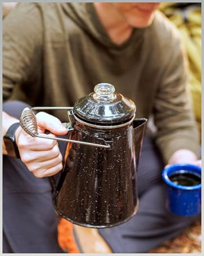 304 Stainless Steel Stovetop Moka Pot Coffee Maker 9 Cup - No Electricity Needed, Works on Gas Stove