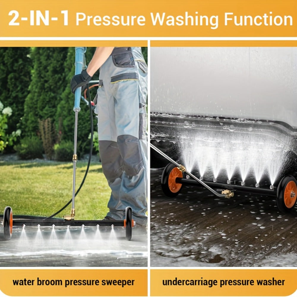 Undercarriage Cleaner with 4000 PSI Rating, Seven Nozzles, Rolling Bar and Three Extension Wands